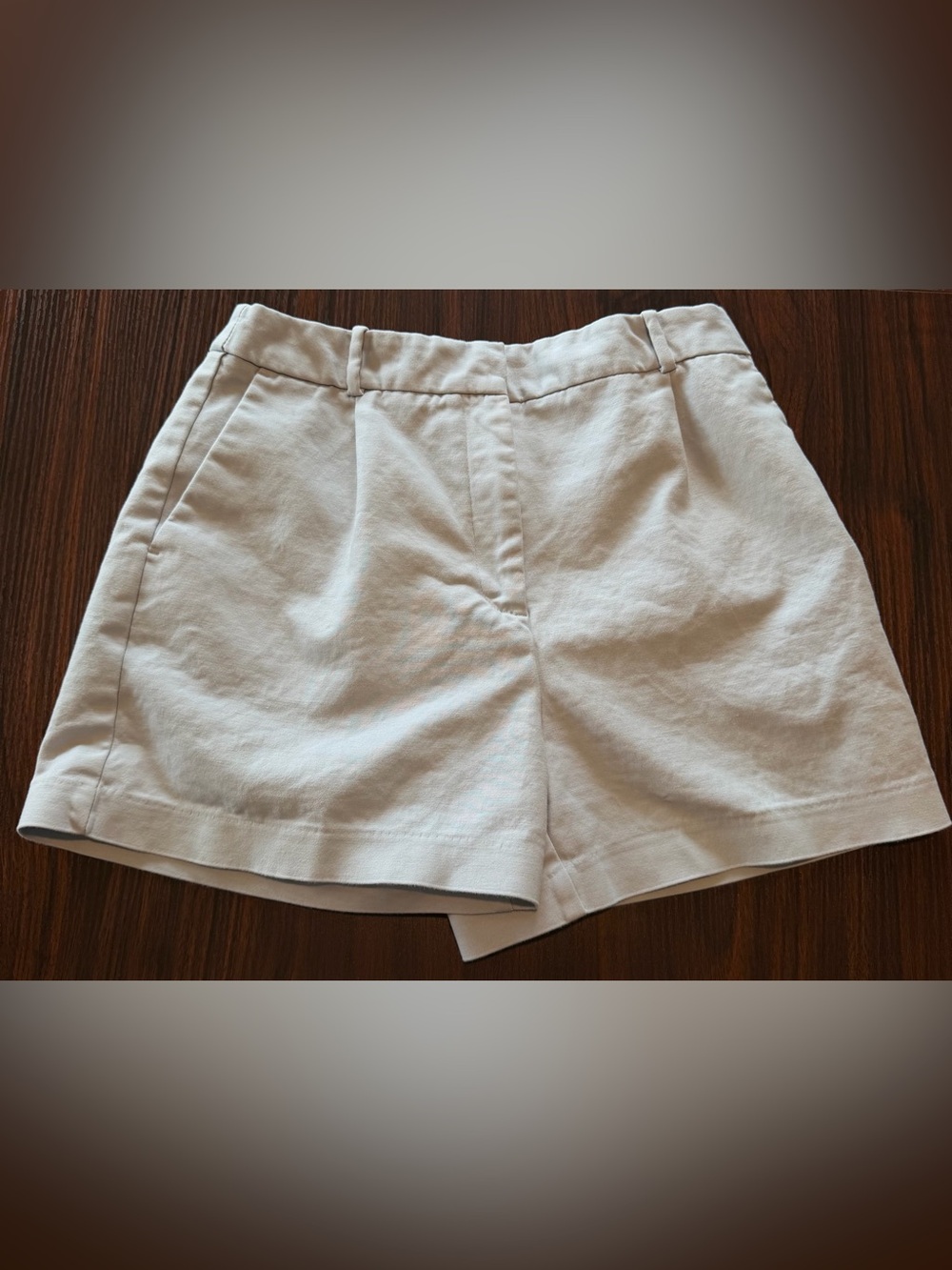 Size M ZARA Bluish-White Tailored High-Rise Shorts